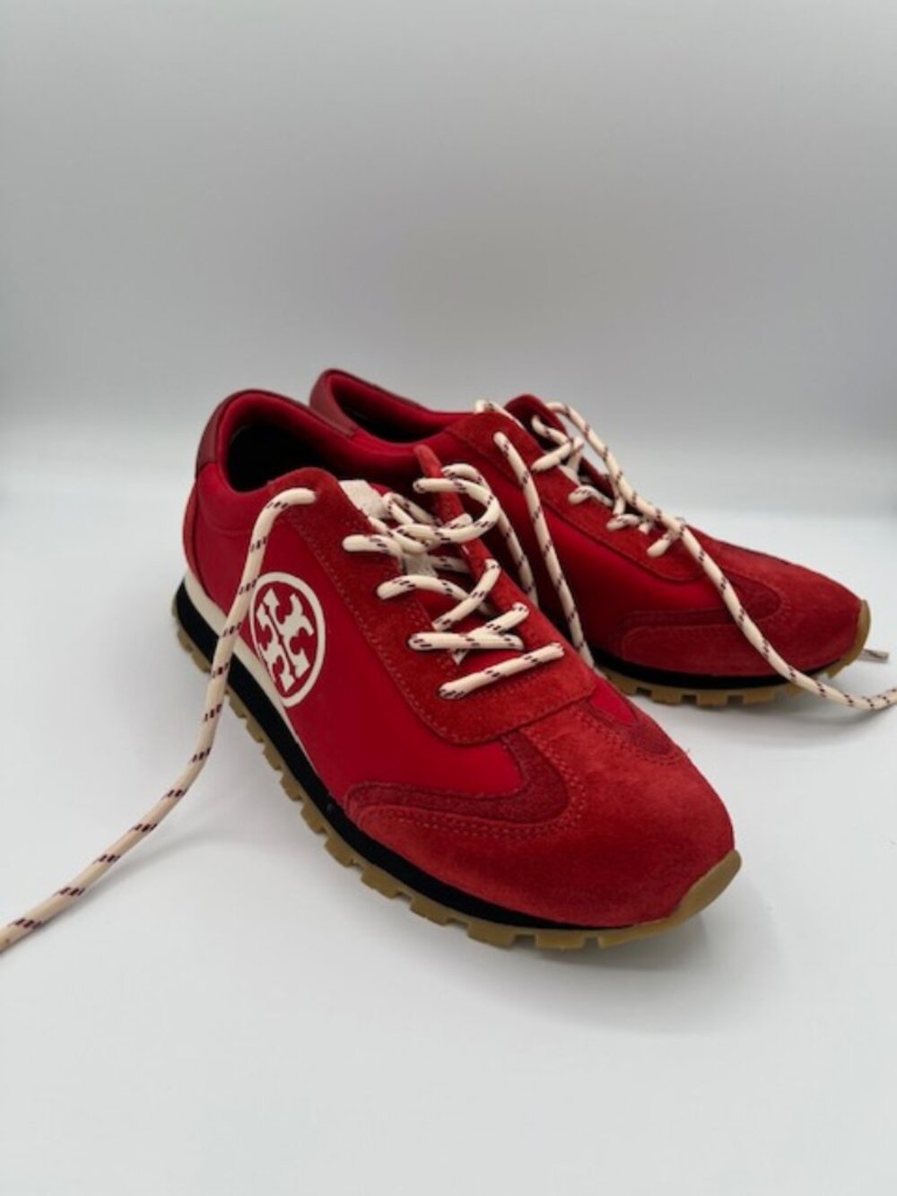 Tory Burch Red Suede & Nylon Logo Sneakers Women’s 8.5